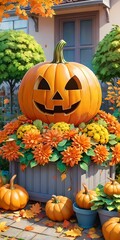 Obraz premium Pumpkin, autumn decoration