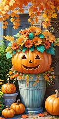 Fototapeta premium Pumpkin, autumn decoration