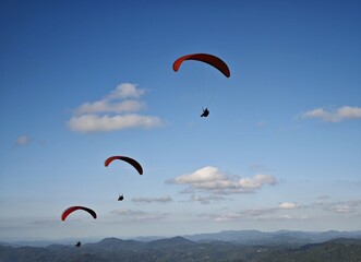 paragliding in the sky