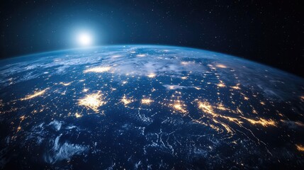 Obraz premium A global network for exchanging information on the world.