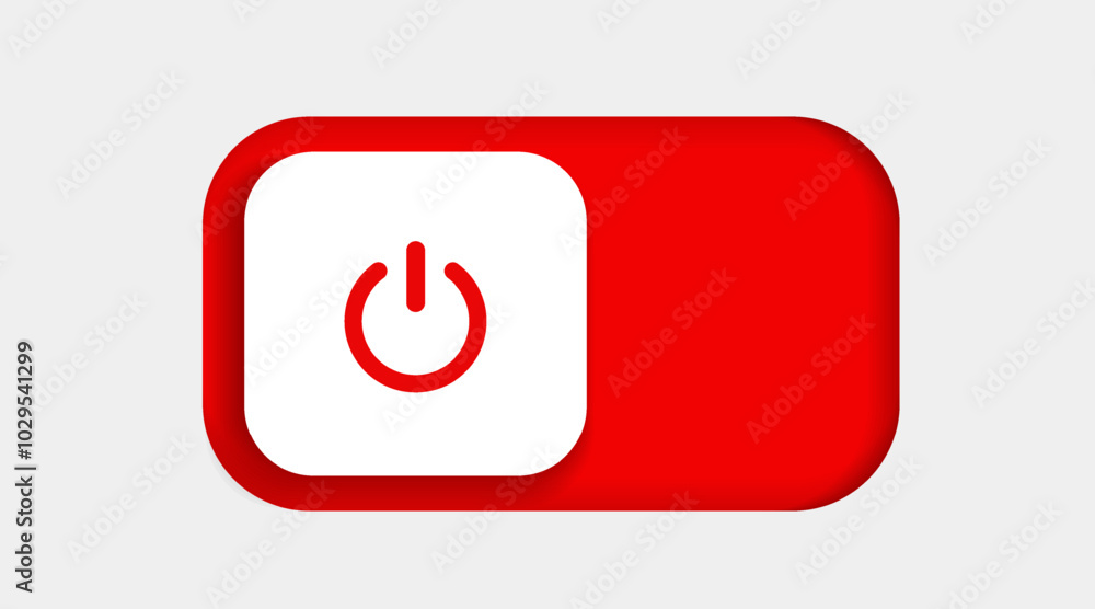Leinwandbilder On and Off toggle switch icons push buttons. Switch toggle buttons ON OFF. Material design switch buttons set. Open and close ui icons. Active and Inactive icon. Stock Vector.