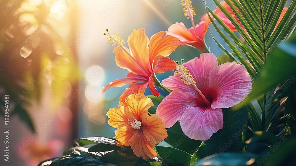 Canvas Prints   Close-up photo of many blooms on a tree with sunlight filtering through the foliage in the backdrop