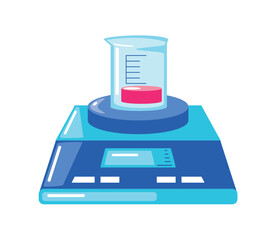 digital balance with cup laboratory equipment