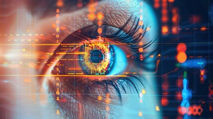 Eye with Digital Interface and Data Overlay