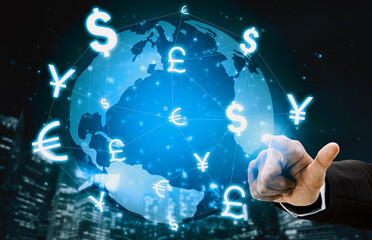 Currency Exchange Global Foreign Money Finance - International forex market with different world currency symbol conversion. uds