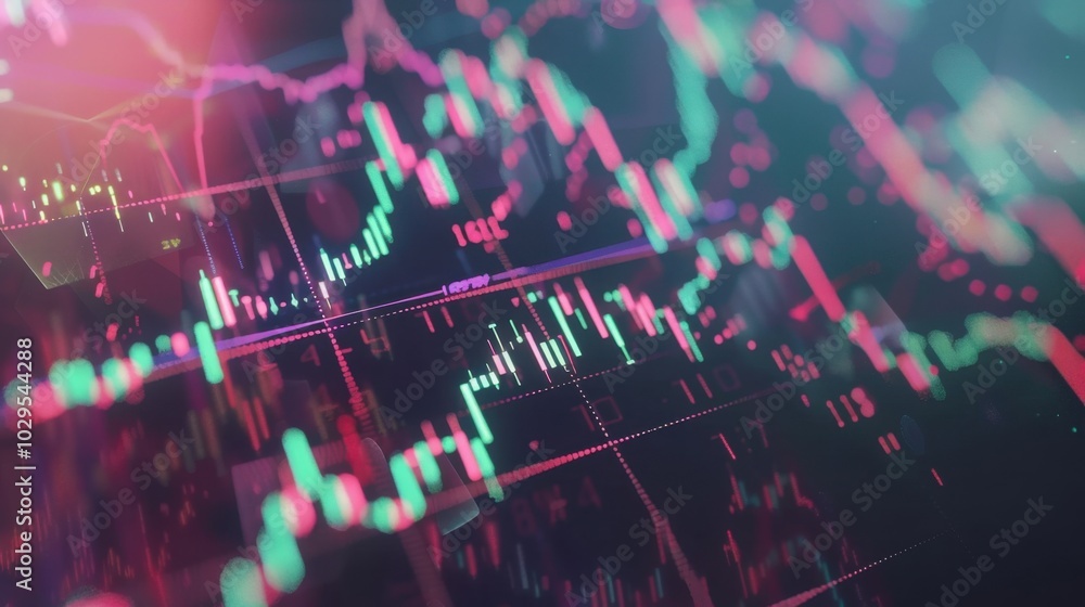 Poster dynamic stock market data visualization concept