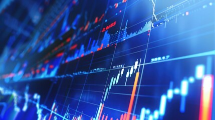 Vibrant Financial Data Visualization and Market Analysis
