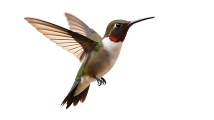 Fototapeta premium Hummingbird in motion on white background
