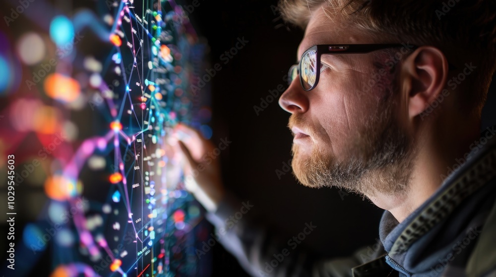 Poster technology interaction with digital data visualization