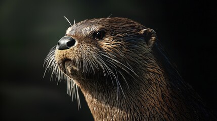 Realistic Otter Portrait in Natural Light