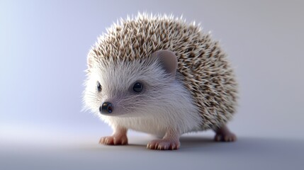 Obraz premium Realistic Hedgehog in Soft Light Background
