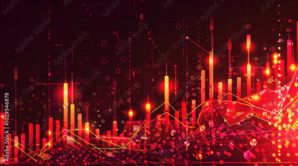 Aufkleber abstract data visualization with vibrant colors