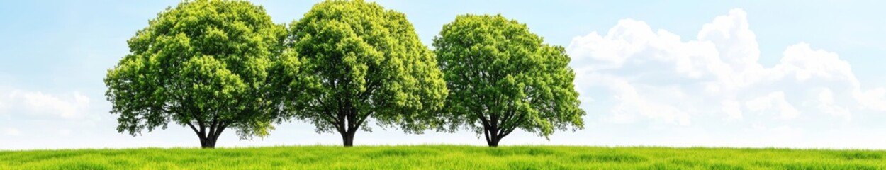 Fototapeta premium An isolated treeline in high definition on a white background