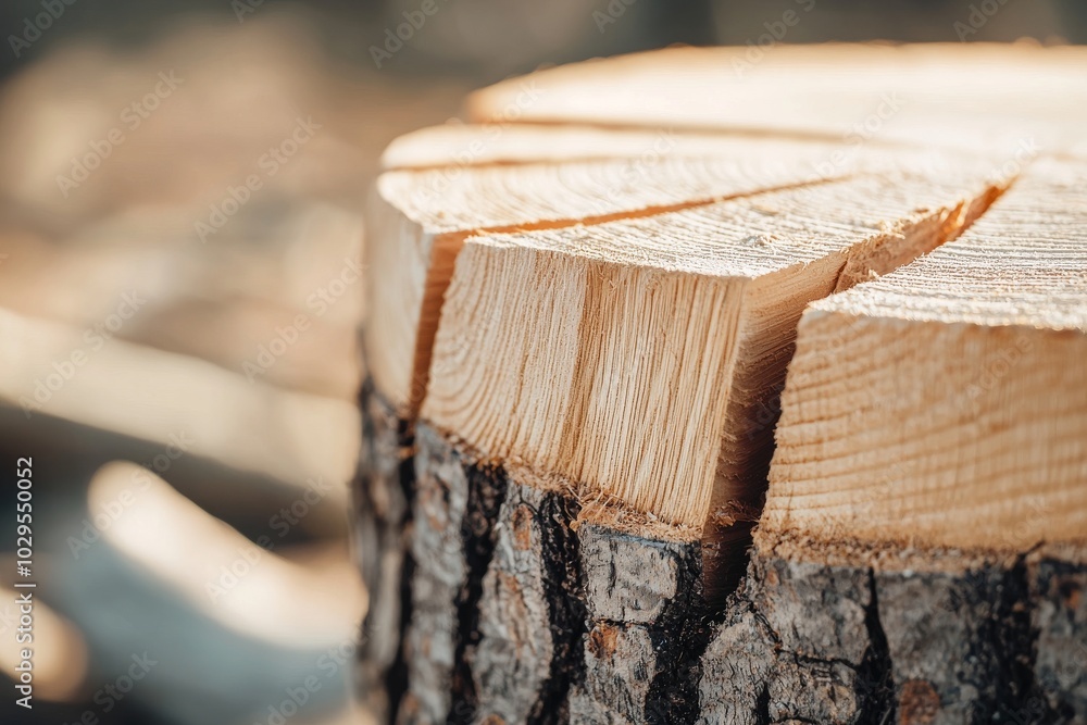 Poster the surface of this large circular piece of wood consists of a tree ring texture pattern along with 