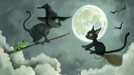 Halloween themed spooky background illustration