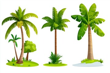 Obraz premium Isolated palm trees on a white background. Beautiful modern illustration of palm trees
