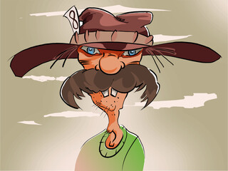 Cowboy Villain Vector with Organized Layers