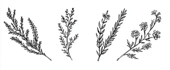 Modern design collection for wedding and calligraphy decoration, embellished with ornamental curls and floral ornament borders.