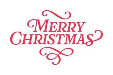 Merry Christmas Vector Lettering. Merry Christmas Handwritten Style Lettering Calligraphy. Holiday Illustration Element for Christmas Cards. Merry Christmas Script Calligraphy Text. 