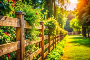 Rustic Wooden Fence Background for Summer Wedding Photos in the Park
