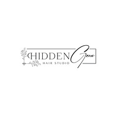 Hidden Gem hair studio skincare logo design
