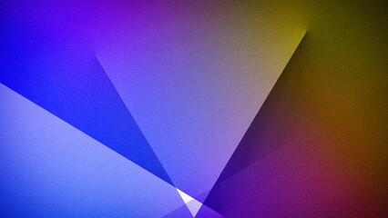 Dynamic vertical gradient blending vibrant blue, purple, and yellow hues with sharp geometric shapes and a grainy texture, perfect for modern digital designs and wallpapers