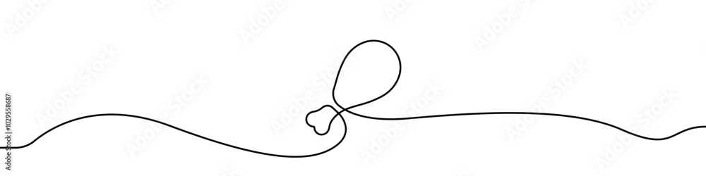 Poster chicken leg icon one line continuous drawing vector. one line chicken thigh icon vector background. 