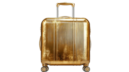 Luxury hotel luggage trolley cart mockup in modern setting isolated on transparent background