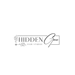 Fototapeta premium Hidden Gem hair studio skincare logo design