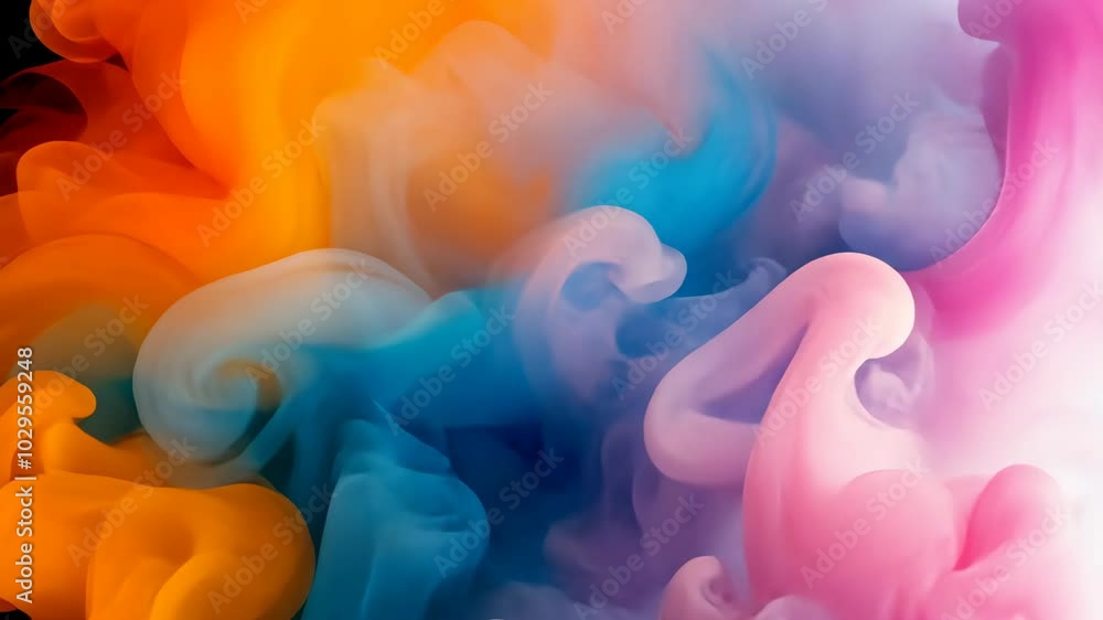 Aufkleber colorful swirls of ink create abstract patterns in water