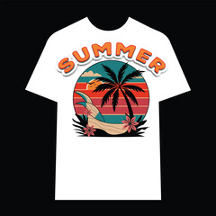 Vector design for a T-shirt , T-shirt Design Celebrating Summer Vibes