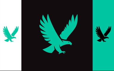 Eagle logo modern vector with green color