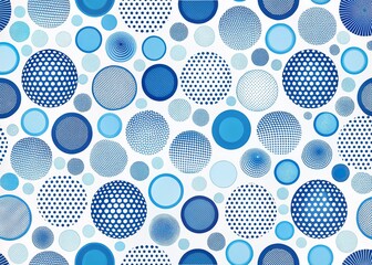 Seamless Minimalist Pattern with Blue Circles for Modern Decor and Design Use