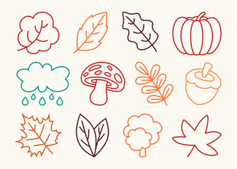 Set Of Autumn Design Elements