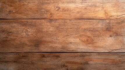 Fototapeta premium Rustic wooden planks background, aged texture with natural weathering, warm brown tones, horizontal wood grain, vintage farmhouse style, perfect for copy space, minimalistic and natural design.