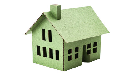 Eco-friendly green paper house model symbolizing sustainable architecture and environmental responsibility. Perfect for real estate promotions.