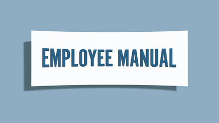 Employee Manual. A card isolated on blue background.