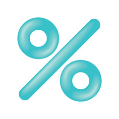 percent symbol blue color icon
