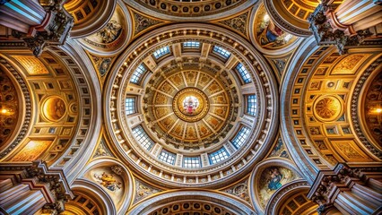 Fototapeta premium Stunning Aerial View of Dome Interior Architecture for Interior Design Inspiration