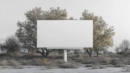 Obraz premium Monochrome Blank Billboard in Natural Setting 