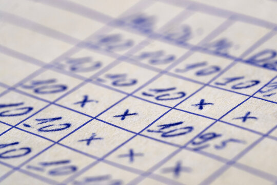 part of tabular handwritten document sheet weekly report, weekly internship review during internship, points, numbers in cells, daily routine