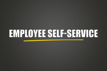 Obraz premium Employee Self-Service. A blackboard with white text. Illustration with grunge text style.