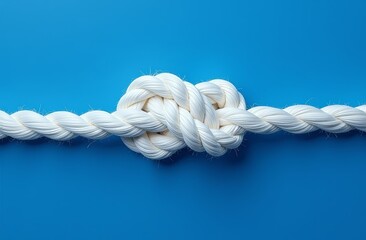 white knot on a blue background