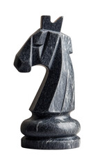 Close-up of a stone horse chess knight piece, symbolizing strategy and intelligence in the game of chess. © Miso Ai