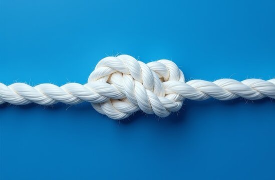 white knot on a blue background