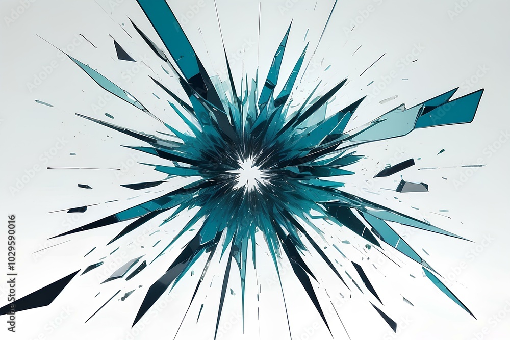 Aufkleber intense burst of color with dynamic lines radiating from the center, high-energy abstract explosion 