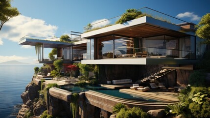 Modern Cliffside Home with Stunning Ocean Views