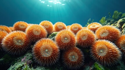 Underwater Sea Life with Sunbeams