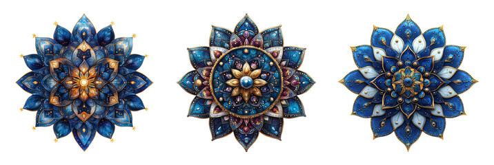 Colorful Mandala Designs on Transparent Background