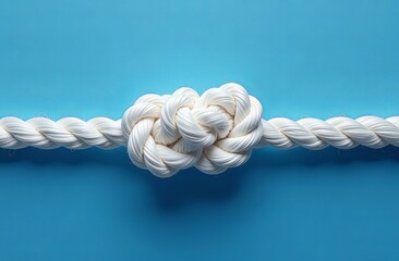 white knot on a blue background